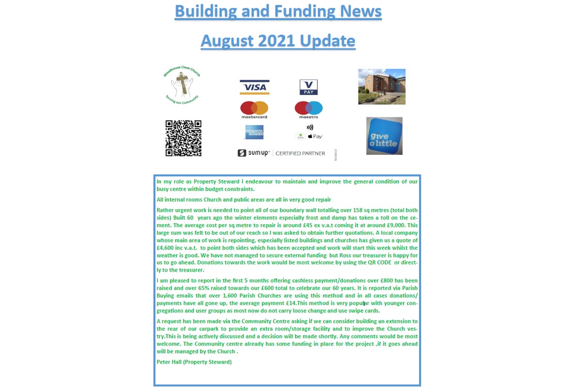 Building and Funding News August 2021 Update