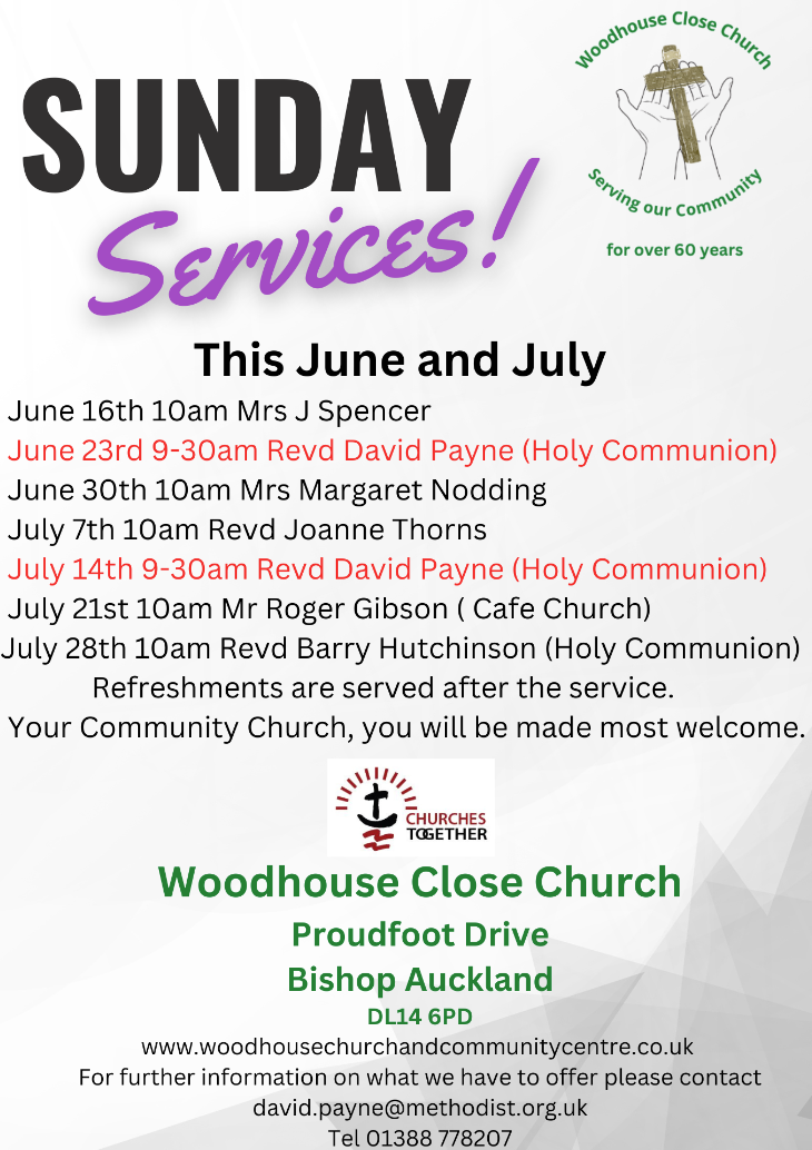 Church Services June & July 2024