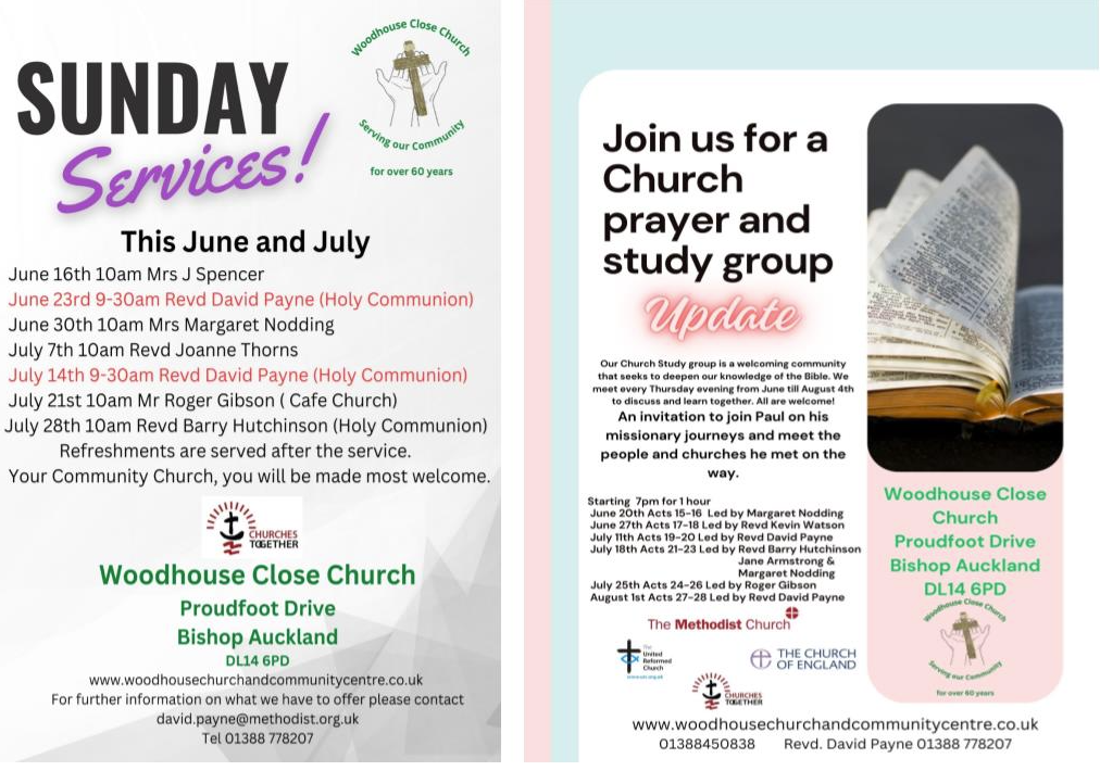 Sunday Services – June & July